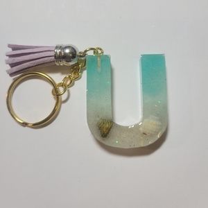 Initial U beach themed key chain.